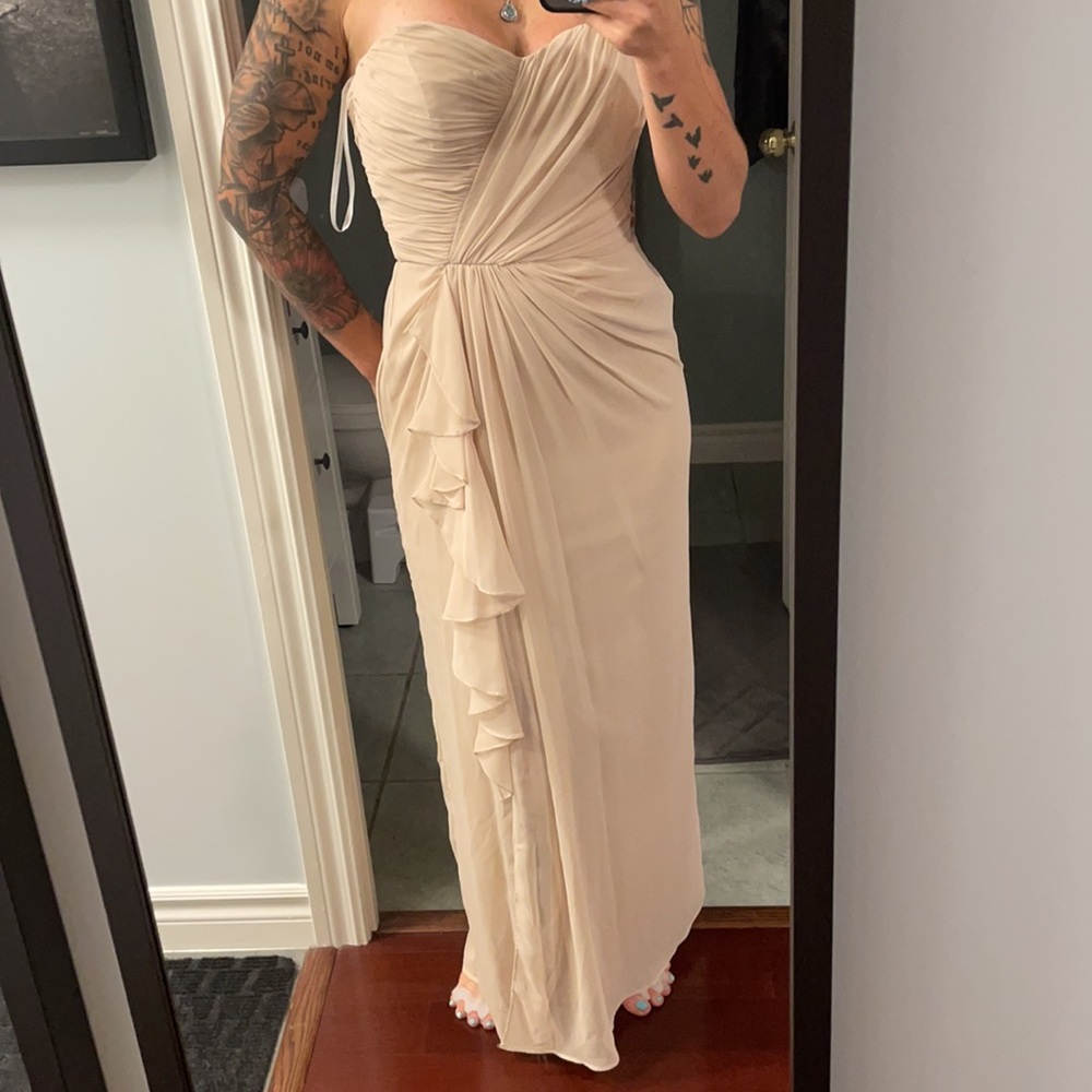 2 for $60! Formal, floor length gown Beige, sweetheart neck - Picture 7 of 7